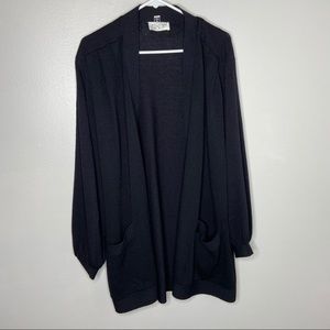 St. John Sportswear Open Front Black Knit Cardigan